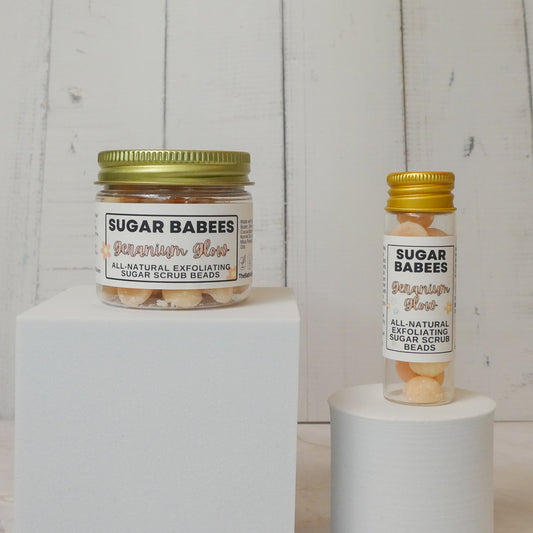 Geranium Glow Exfoliating Sugar Scrub-handmade, all-natural exfoliating scrub beads