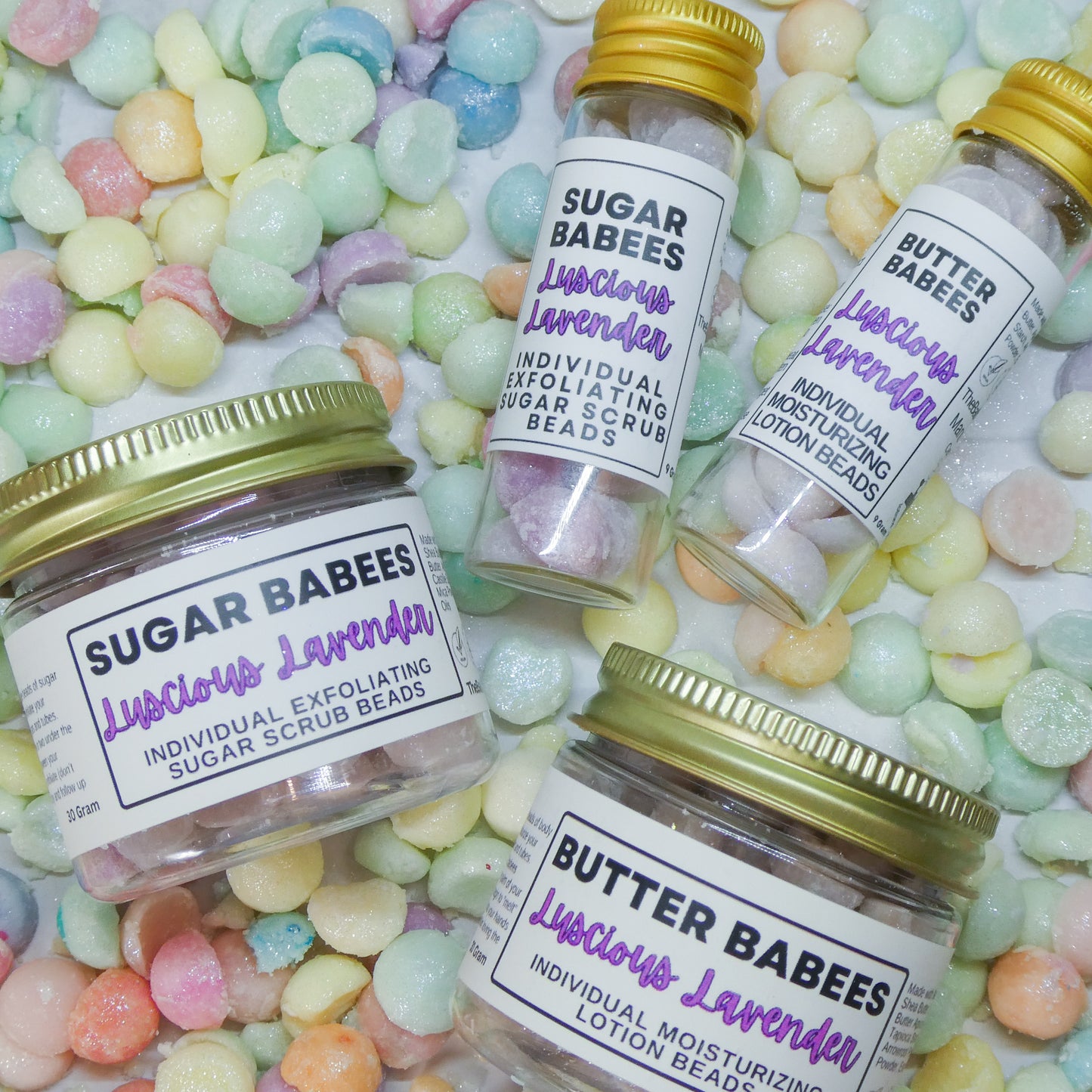 Luscious Lavender Exfoliating Sugar Scrub-handmade, all-natural exfoliating scrub beads