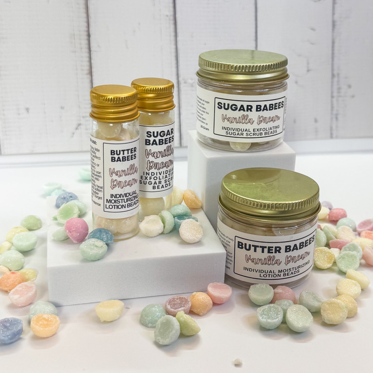 Vanilla Dream Shea Butter -handmade, all-natural moisturizing lotion beads