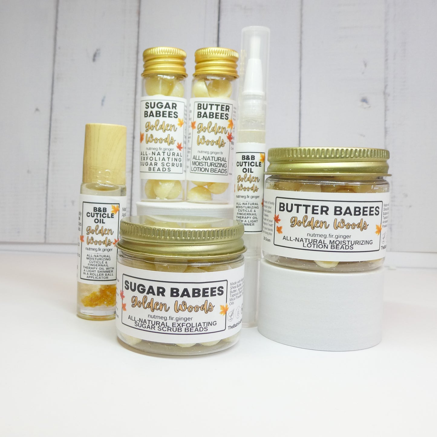 Golden Woods Exfoliating Sugar Scrub-handmade, all-natural exfoliating scrub beads