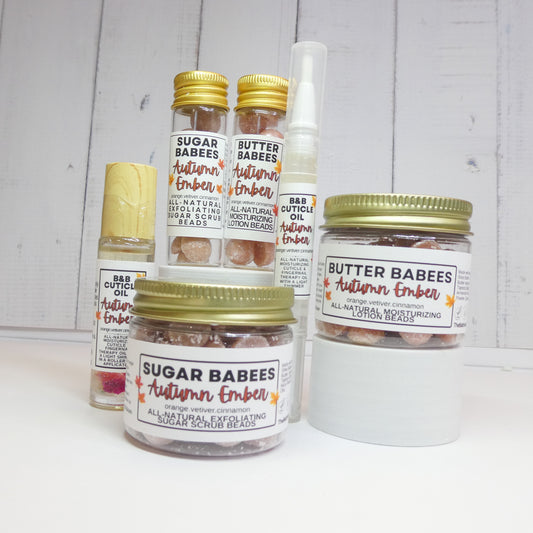 Autumn Ember Exfoliating Sugar Scrub-handmade, all-natural exfoliating scrub beads